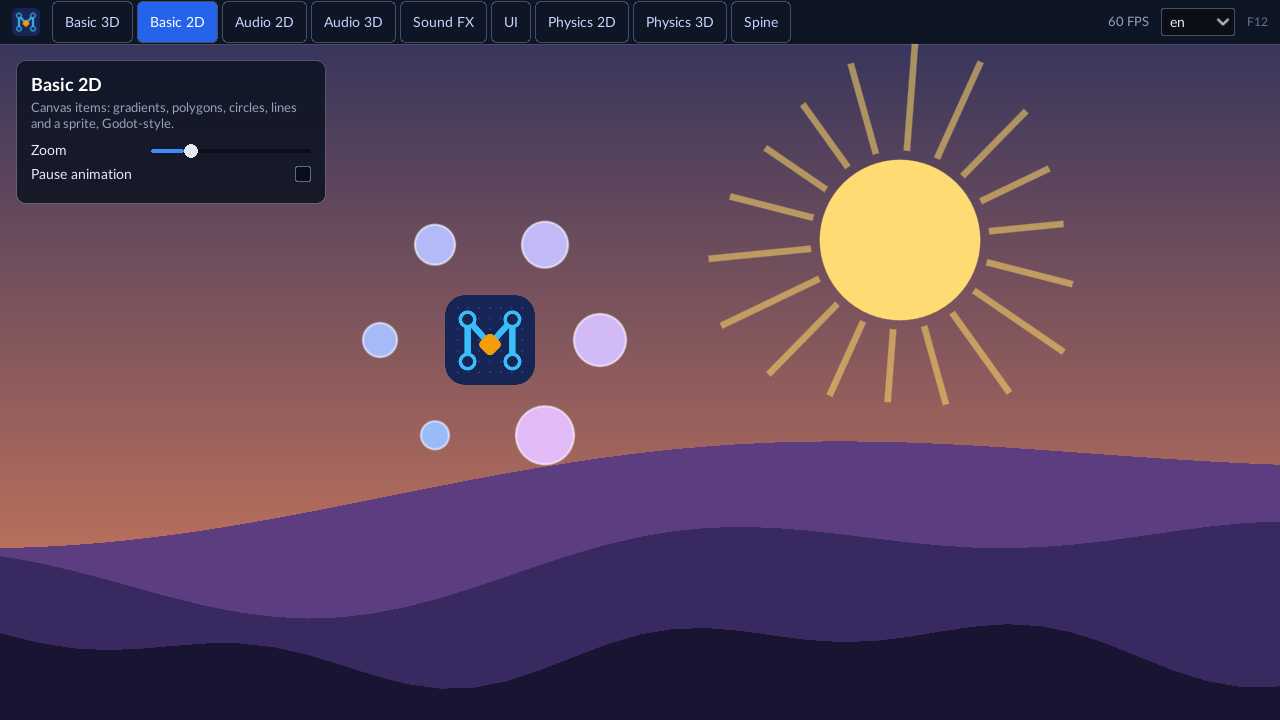 Basic 2D: Canvas items, gradients, sprites
